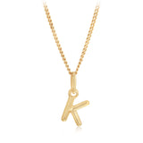 9ct Yellow Gold Initial 'K' Puffed Pendant