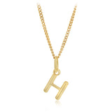 9ct Yellow Gold Initial 'H' Puffed Pendant