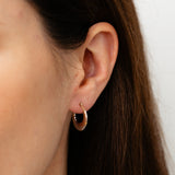 9ct Three Tone Gold Twist Creole Hoop Earrings