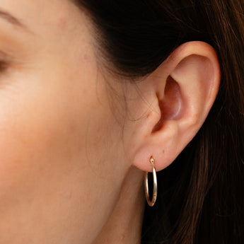 9ct Two Tone Gold Dicut Hoop Earrings