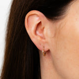 9ct Yellow Gold Textured Creole Hoop Earrings