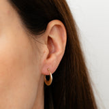 9ct Yellow Gold Twist Ridge Creole Hoop Earrings