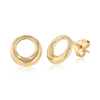 9ct Yellow Gold Small Open Circle Stud Earrings