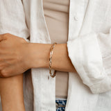 9ct Two-Tone Gold Braided Bangle