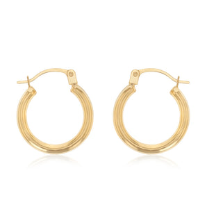 9ct Yellow Gold Polished 13mm Hoop Earrings