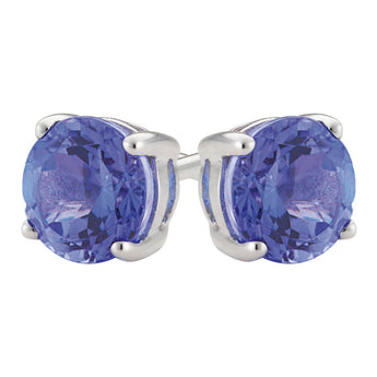 9ct White Gold Tanzanite 5mm Stud Earrings