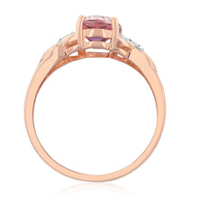 Load image into Gallery viewer, 9ct Created Peach Sapphire and Diamond Ring