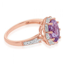 Load image into Gallery viewer, 9ct Rose Gold 2.40ct Rose Amethyst and Diamond Ring