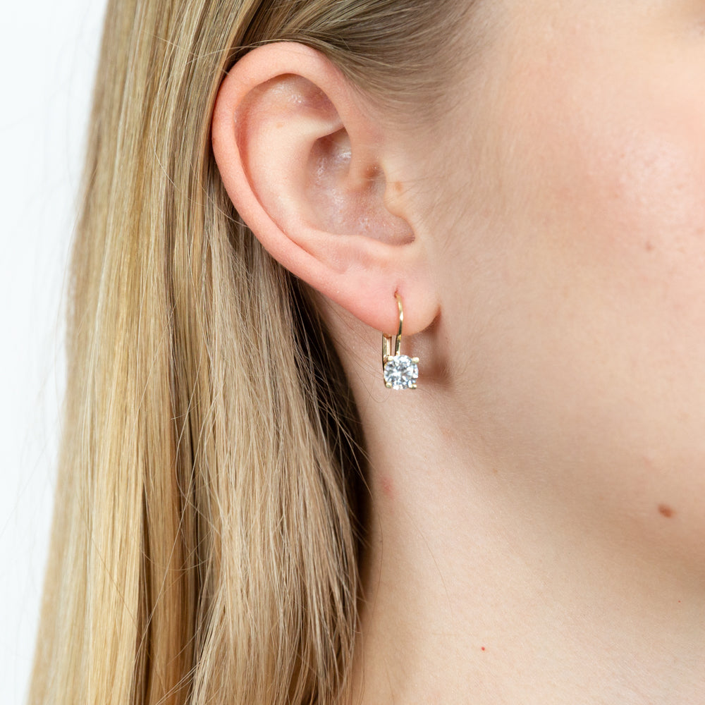 9ct Yellow Gold Zirconia Claw Set Euro Hook Earrings – Shiels Jewellers