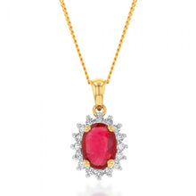 Load image into Gallery viewer, 9ct Yellow Gold 1.60ct Natural Enhanced Ruby and Diamond Pendant