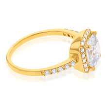 Load image into Gallery viewer, 9ct Yellow Gold Zirconia Cushion Cut Ring