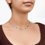 9ct Yellow Gold Black Zirconia and Gold Disc Charm 41.90cm Chain