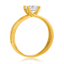 Load image into Gallery viewer, 9ct Yellow Gold Cubic Zirconia 4 Claw Ring