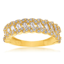 Load image into Gallery viewer, 9ct Yellow Gold Cubic Zirconia On Fancy Mesh Ring