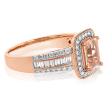 Load image into Gallery viewer, 9ct Rose Gold Morganite and Diamond Ring 9R