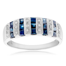 Load image into Gallery viewer, 14ct White Gold 1.05ct Natural Sapphire and Diamond Ring