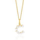 9ct Yellow Gold Fresh Water Pearl Mini Initial "C" Pendant