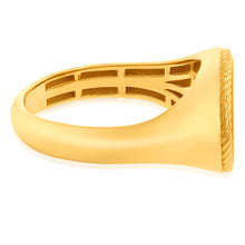 Load image into Gallery viewer, 9ct Yellow Gold Oval Rope Edge Signet Ring