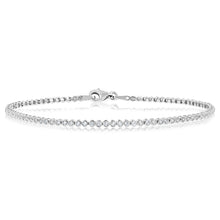 Load image into Gallery viewer, 9ct White Gold Cubic Zirconia 19cm Fancy Bracelet
