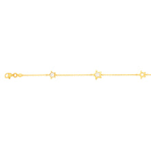 Load image into Gallery viewer, 9ct Yellow Gold Mother Of Pearl Star 19cm Bracelet