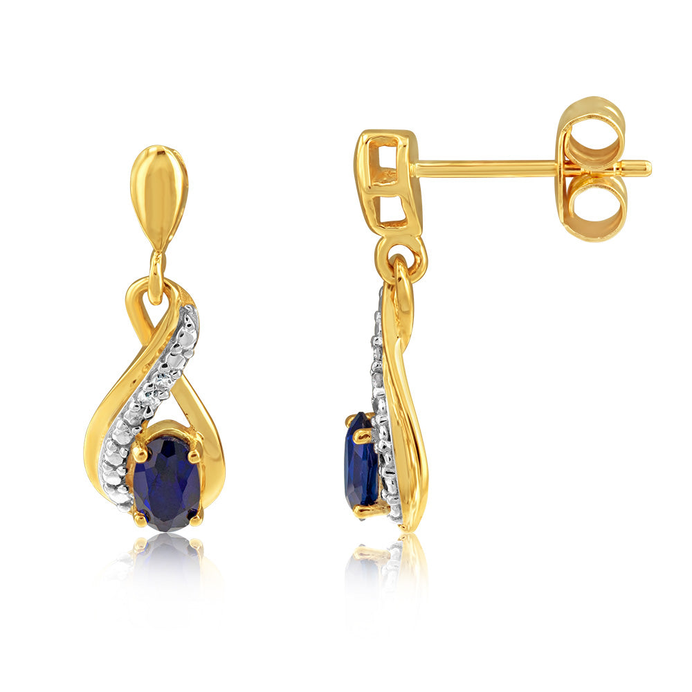 Blue Sapphire Chandelier Earrings with Diamonds 18K White Gold - Once Upon  A Diamond