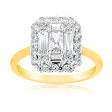 Load image into Gallery viewer, 9ct Yellow Gold Cubic Zirconia Rectangle Ring