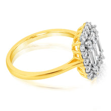 Load image into Gallery viewer, 9ct Yellow Gold Cubic Zirconia Rectangle Ring