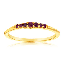 Load image into Gallery viewer, 9ct Yellow Gold Graduating Natural Ruby Ring