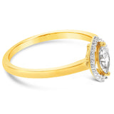9ct Yellow Gold Cubic Zirconia Marquise Ring
