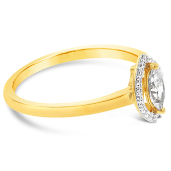 9ct Yellow Gold Cubic Zirconia Marquise Ring