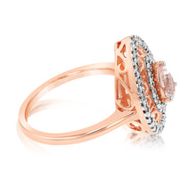 Load image into Gallery viewer, 9ct Rose Gold Diamond And Oval Natural Morganite Pear Ring