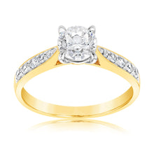 Load image into Gallery viewer, 9ct Yellow Gold White Cubic Zirconia Ring