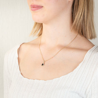 9ct Yellow Gold Diamond And Sapphire Slider Pendant