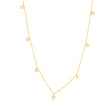 Load image into Gallery viewer, 9ct Yellow Gold 2mm Zirconia Charm On 45cm Chain