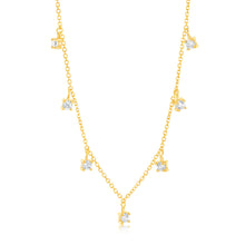 Load image into Gallery viewer, 9ct Yellow Gold 2.5mm Zirconia Charm On 45cm Chain