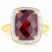 Load image into Gallery viewer, 9ct Yellow Gold Created Ruby And Diamond Ring