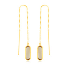 Load image into Gallery viewer, 9ct Yellow Gold  Natural Quartz Threader Drop Earrings