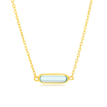Load image into Gallery viewer, 9ct Yellow Gold Natural Blue Topaz Pendant On Chain