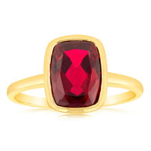 Load image into Gallery viewer, 9ct Yellow Gold 4.5 Carat Created Ruby Ring