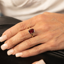 Load image into Gallery viewer, 9ct Yellow Gold 4.5 Carat Created Ruby Ring