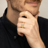 Cubic Zirconia Gents Ring in 9ct Yellow Gold