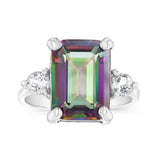 7.5 Carat Mystic Quartz & White Topaz Ring in Sterling Silver