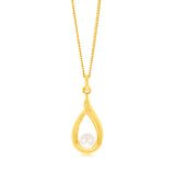 Tear Drop Pearl(5mm) Pendant in 9ct Yellow Gold