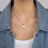 Cubic Zirconia 15mm Heart Pendant in 9ct Yellow Gold