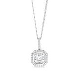 Cubic Zirconia Pendant in 9ct White Gold
