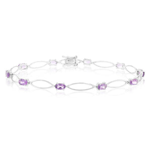 10 Amethyst Bracelet in Sterling Silver