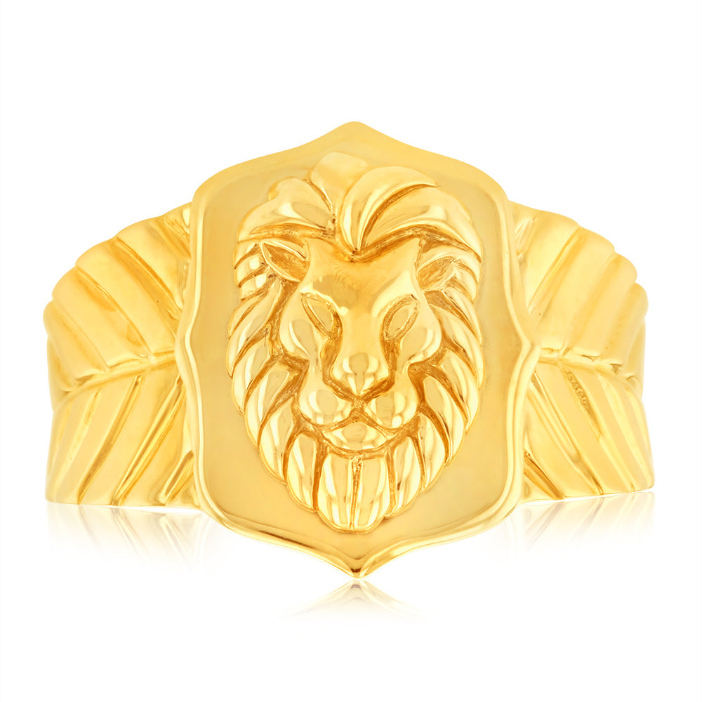 9ct Yellow Solid Gold Gents Lion Ring – Shiels Jewellers