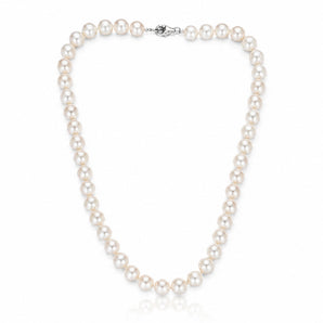 White Freshwater Pearl Bracelet, Necklace & Earring Set with Sterling Silver Clasp