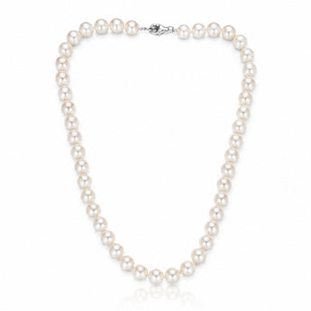 White Freshwater Pearl Bracelet, Necklace & Earring Set with Sterling Silver Clasp