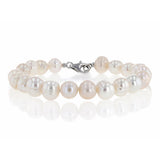 White Freshwater Pearl Bracelet, Necklace & Earring Set with Sterling Silver Clasp